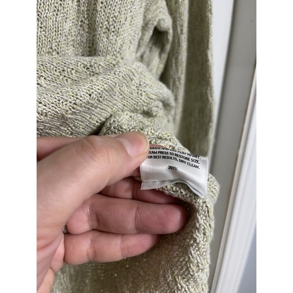 Eileen Fisher Open Knit Linen Top Size XL Boat Neck Beach Coastal Boxy - Picture 6 of 9